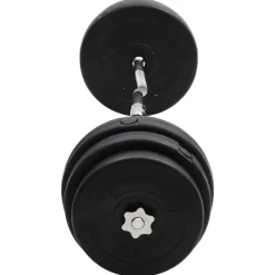 vidaXL Fitness Y Musculación-Mancuerna curl con discos 90 kg