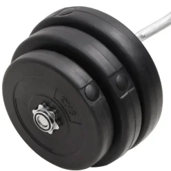 vidaXL Fitness Y Musculación-Mancuerna curl con discos 90 kg