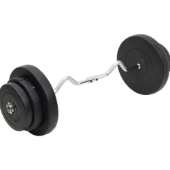 vidaXL Fitness Y Musculación-Mancuerna curl con discos 60 kg