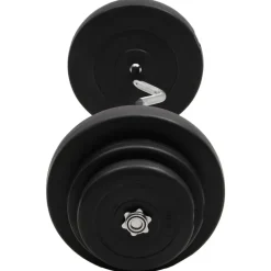 vidaXL Fitness Y Musculación-Mancuerna curl con discos 60 kg