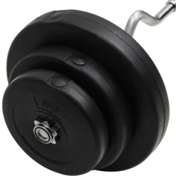 vidaXL Fitness Y Musculación-Mancuerna curl con discos 60 kg