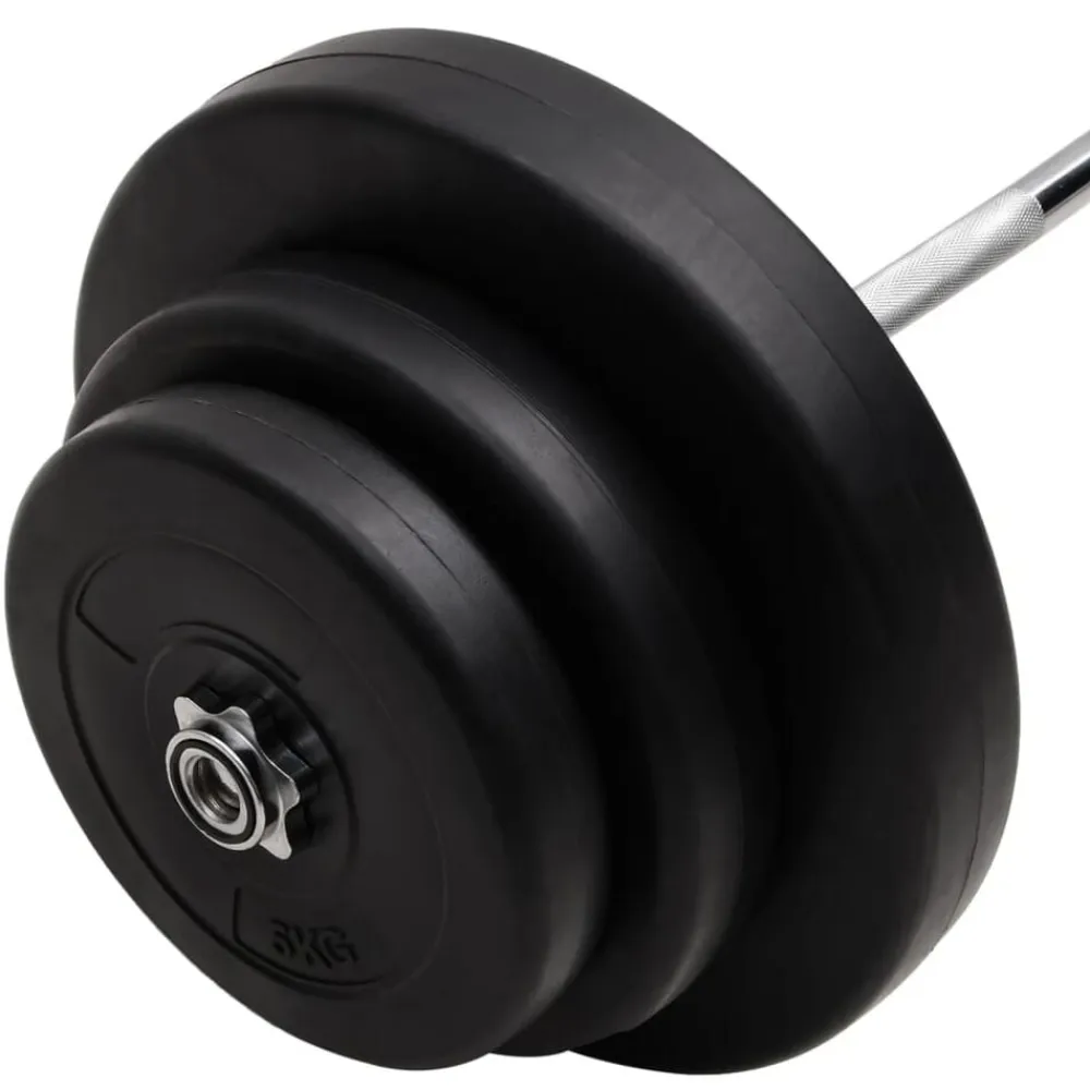 vidaXL Fitness Y Musculación-Mancuerna curl con discos 60 kg