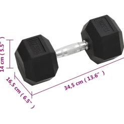 vidaXL Fitness Y Musculación-Mancuerna hierro fundido 17,5 kg