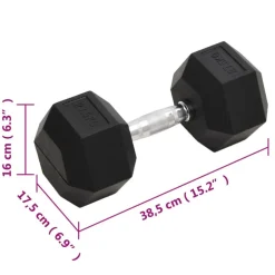vidaXL Fitness Y Musculación-Mancuerna hierro fundido 27,5 kg