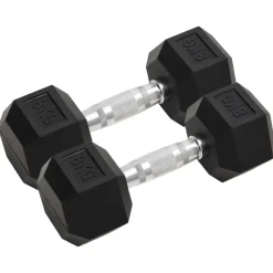 vidaXL Fitness Y Musculación-Mancuernas 2 unidades total hierro fundido 16 kg