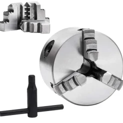 vidaXL Mandril de torno autocentrante de 3 mordazas 80 mm acero Outlet