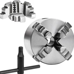 vidaXL Herramientas-Mandril de torno autocentrante de 4 mordazas 80 mm acero