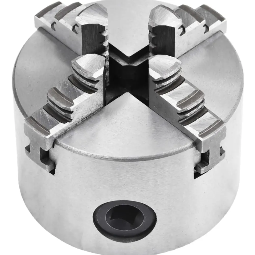 vidaXL Herramientas-Mandril de torno autocentrante de 4 mordazas 80 mm acero