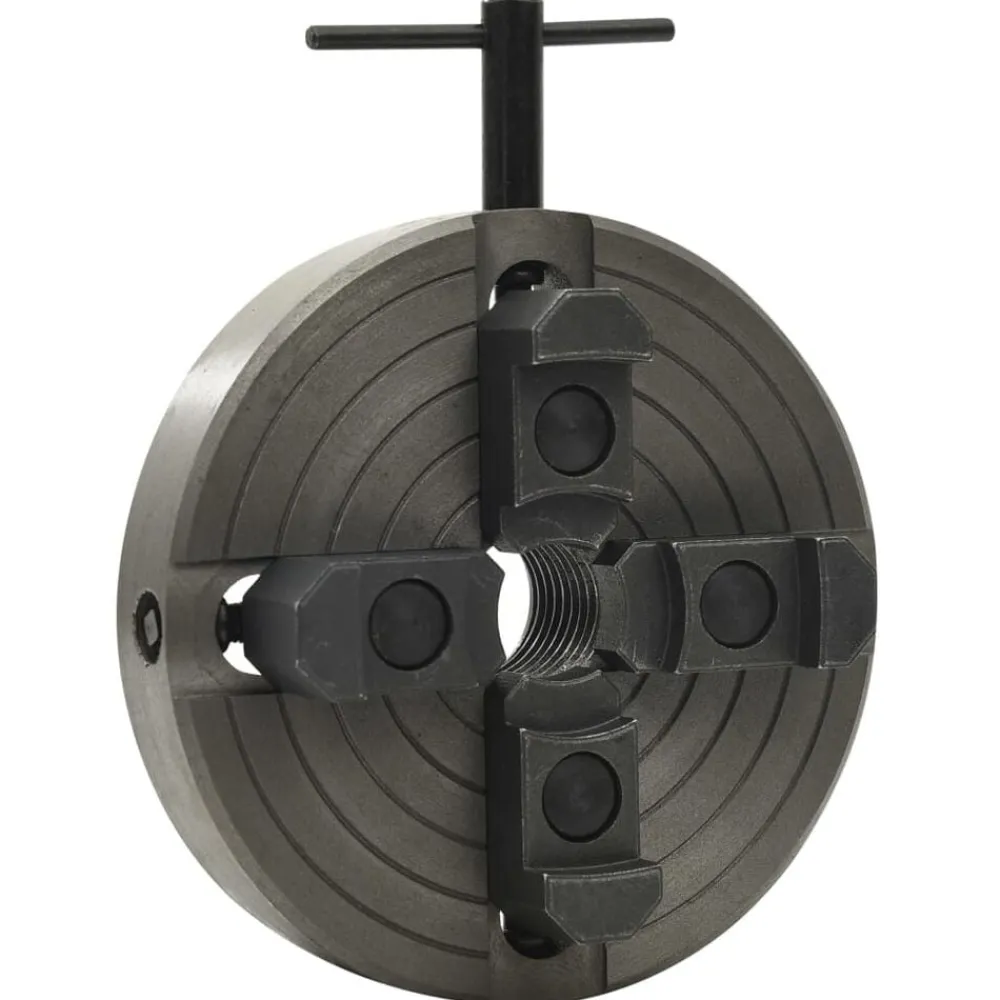 vidaXL Herramientas-Mandril madera 4 mordazas con conexión M33 acero negro 150x63mm