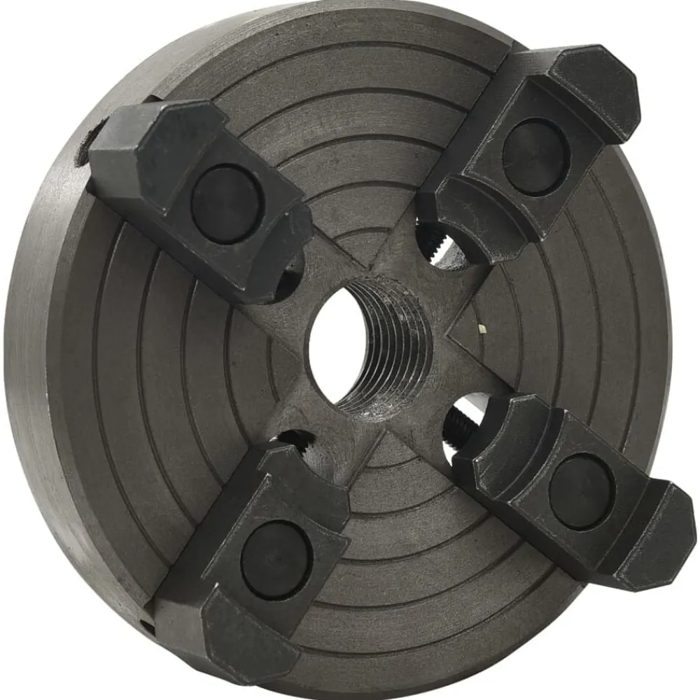 vidaXL Herramientas-Mandril madera 4 mordazas con conexión M33 acero negro 150x63mm