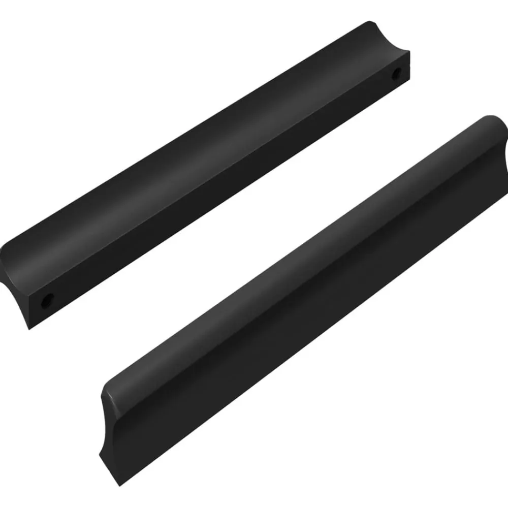 vidaXL Accesorios De Bricolaje-Mango 2 pcs Negro 106 x 7,4 x 15,5 mm Aluminio