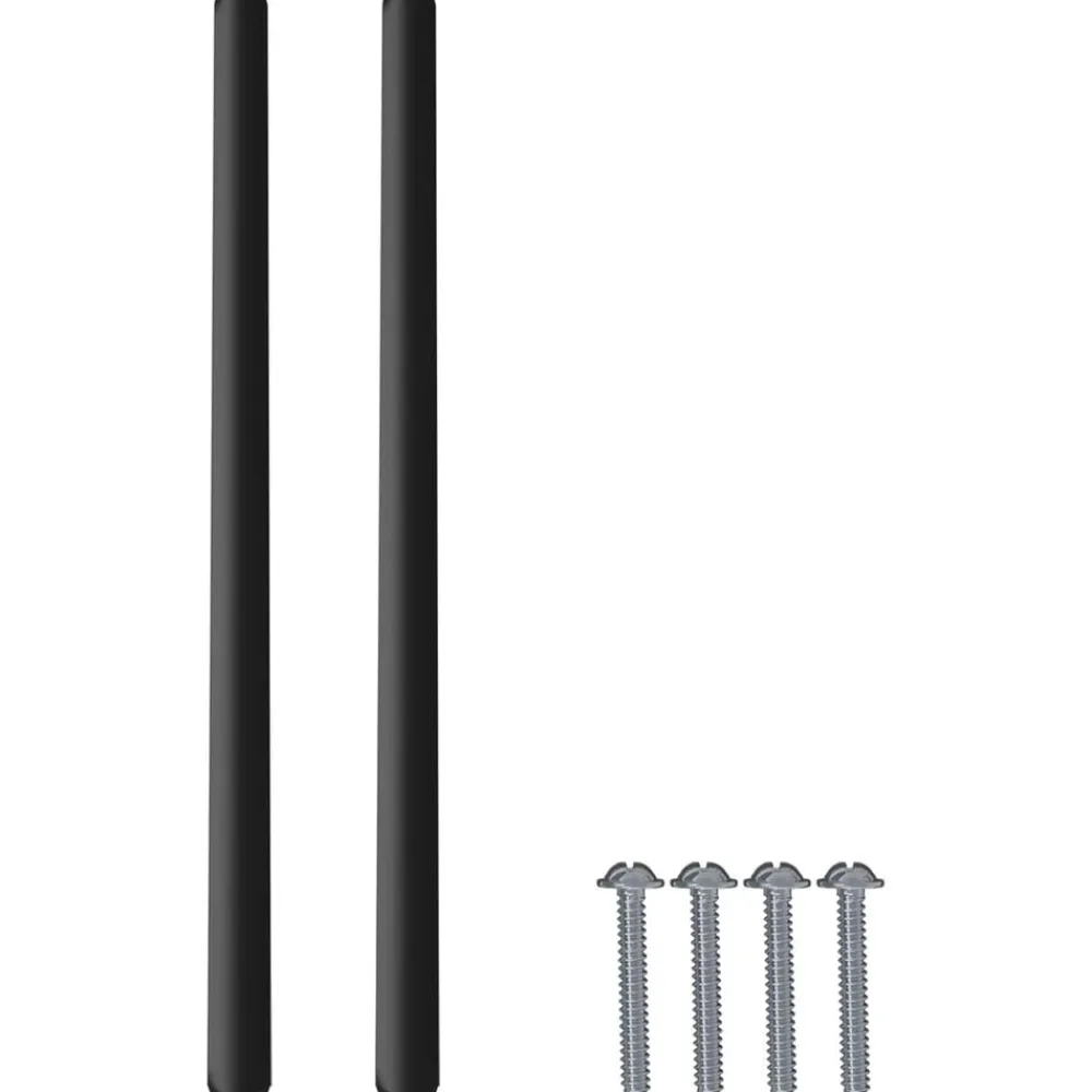 vidaXL Accesorios De Bricolaje-Mango 2 pcs Negro 106 x 7,4 x 15,5 mm Aluminio