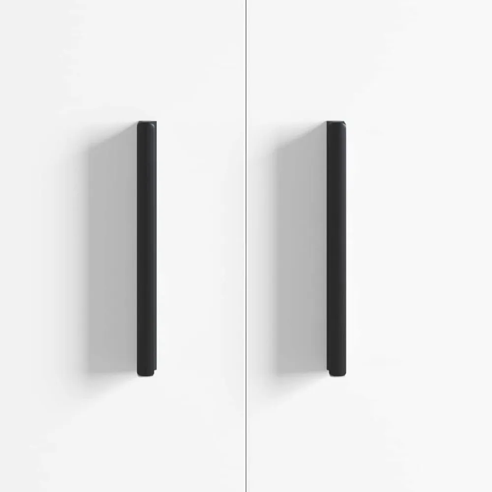 vidaXL Accesorios De Bricolaje-Mango 2 pcs Negro 106 x 7,4 x 15,5 mm Aluminio