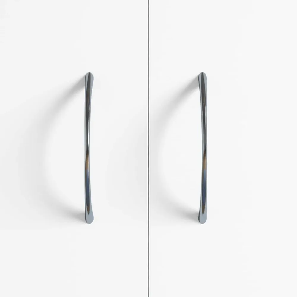 vidaXL Accesorios De Bricolaje-Mango 2 pcs Plateado 107 x 3.6 x 23 mm Acero inoxidable