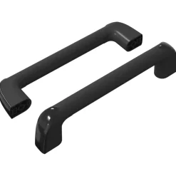 vidaXL Accesorios De Bricolaje-Mango Liso 2 pcs Negro 380 x 34 x 85 mm Aluminio y PP