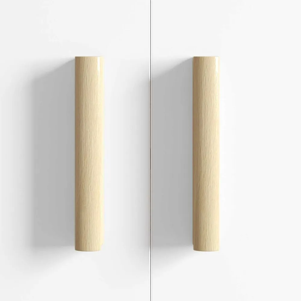 vidaXL Accesorios De Bricolaje-Mango Recto 2 pcs Color Madera Natural 130 x 25 x 30 mm