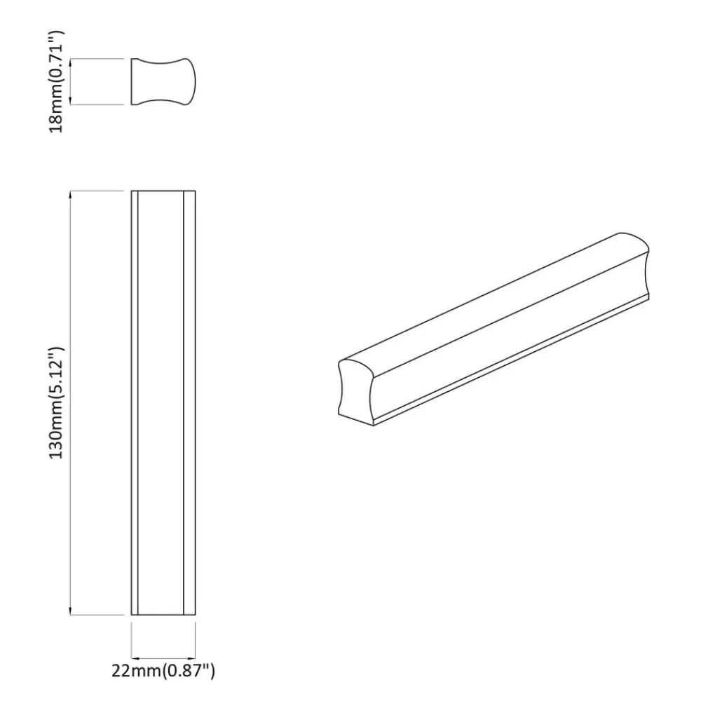 vidaXL Accesorios De Bricolaje-Mango Recto 2 pcs Color Madera Natural 130 x 25 x 30 mm
