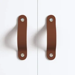 vidaXL Accesorios De Bricolaje-Mangos de Gabinete 2 pcs Marrón 140 x 25 x 2,3 mm PU