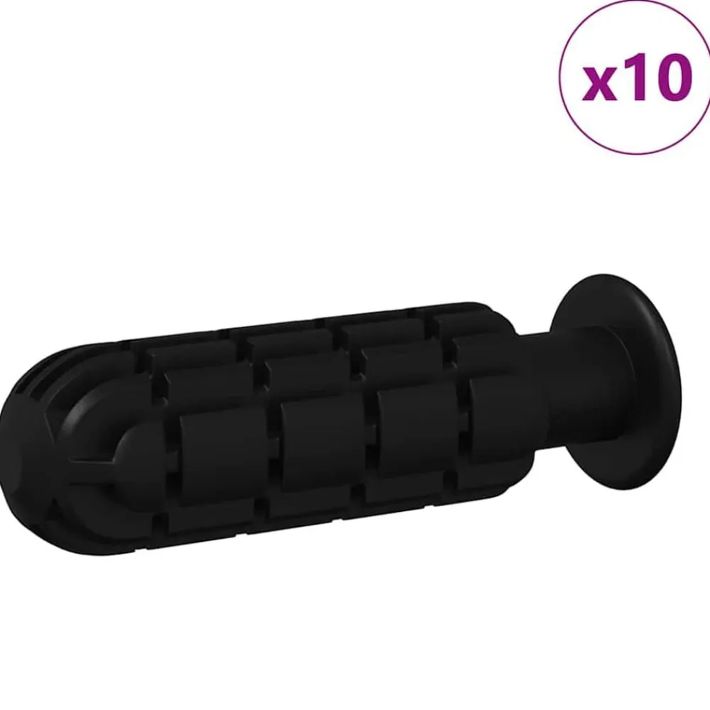 vidaXL Mangos de Mesa de Futbolín 10 pcs Negro 2,8 x 2,8 x 9,3 cm PP Discount