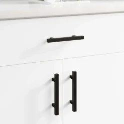 vidaXL Manija de armario 2 pcs Negro 150 x 12,3 x 35,2 mm Discount