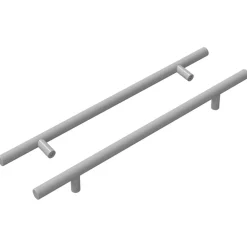 vidaXL Accesorios De Bricolaje-Manija de armario 2 pcs Plateado 300 mm Acero inoxidable