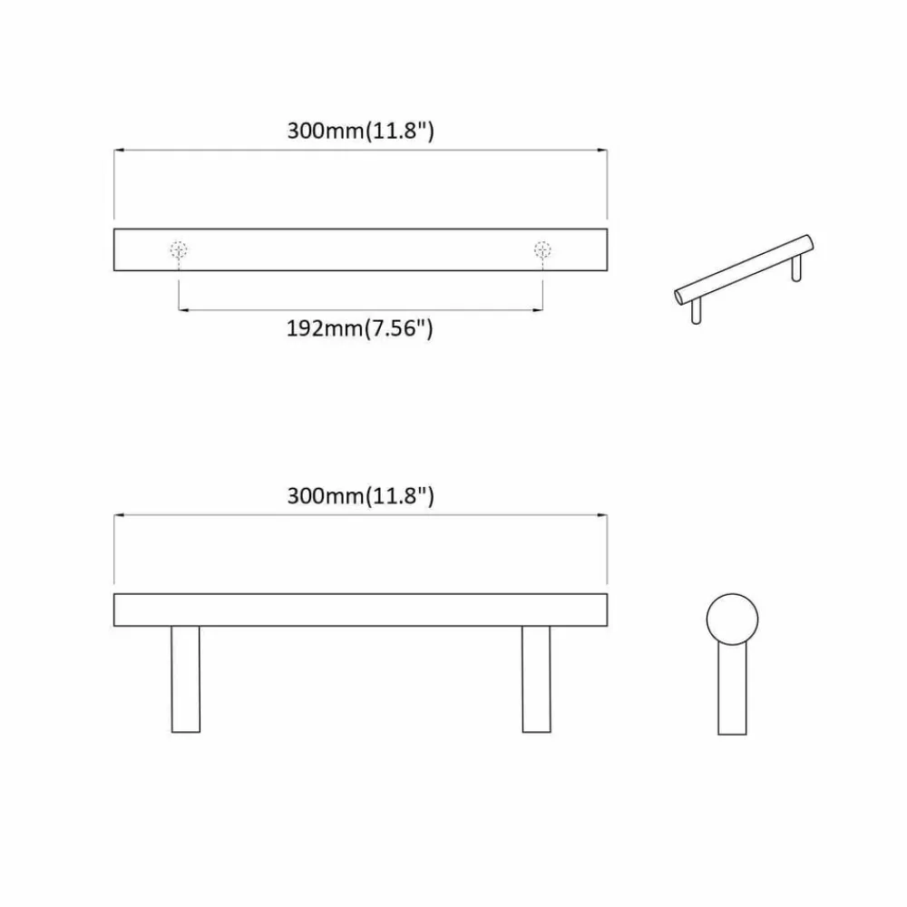 vidaXL Accesorios De Bricolaje-Manija de armario 2 pcs Plateado 300 mm Acero inoxidable