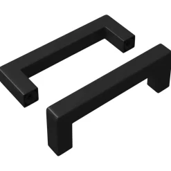 vidaXL Manija de muebles 2 pcs Negro 105 x 12 x 36 mm Hierro