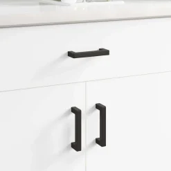 vidaXL Manija de muebles 2 pcs Negro 105 x 12 x 36 mm Hierro