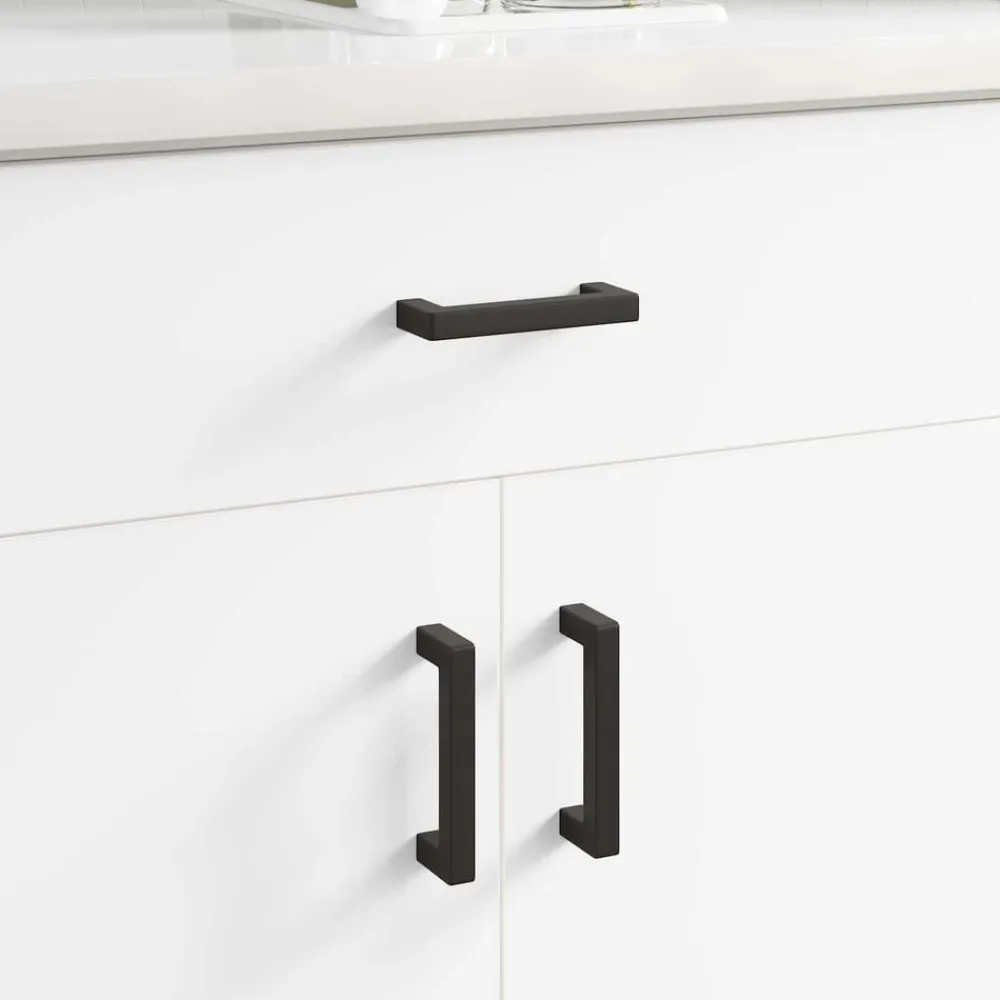 vidaXL Manija de muebles 2 pcs Negro 105 x 12 x 36 mm Hierro
