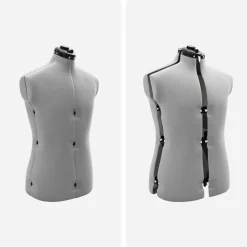 vidaXL Maniquí Ajustable Masculino Manual 37.5-45.5 pulgadas tela Gris Best