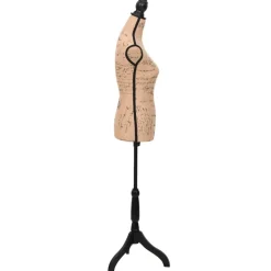 vidaXL Productos Del Hogar-Maniquí de busto de mujer de yute marrón y negro