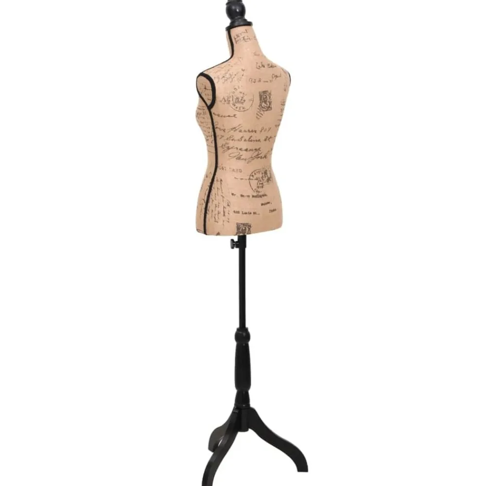 vidaXL Productos Del Hogar-Maniquí de busto de mujer de yute marrón y negro