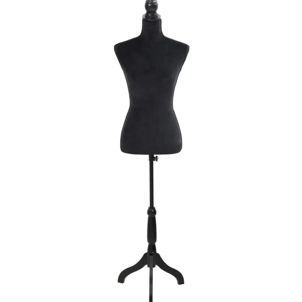 vidaXL Maniquí de busto de mujer de modista Negro Sale