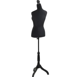 vidaXL Maniquí de busto de mujer de modista Negro Sale