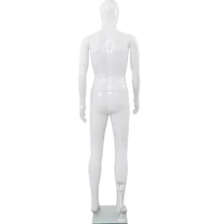 vidaXL Maniquí de hombre completo base vidrio brillante 185 cm Blanco Sale
