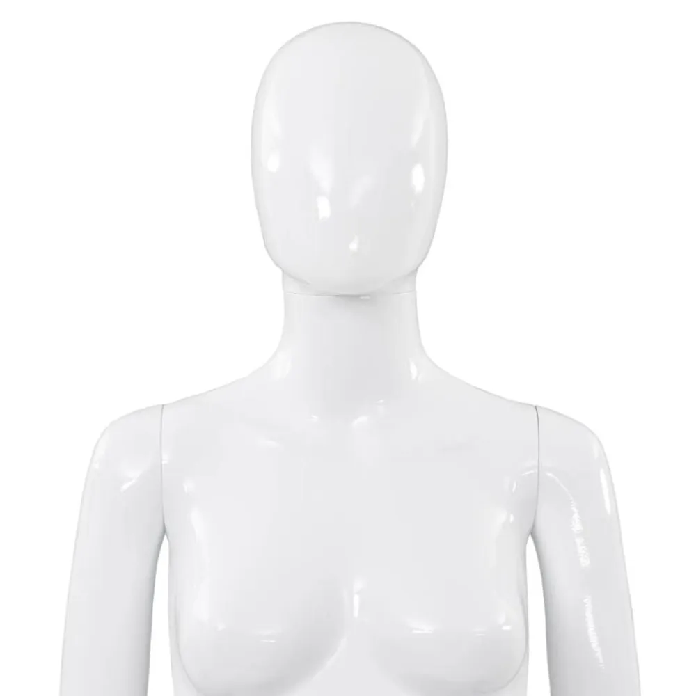 vidaXL Venta Al Por Menor-Maniquí de mujer completo base de vidrio brillante 175cm
