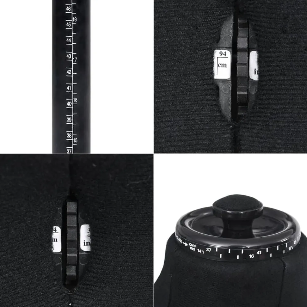 vidaXL Maniquí de sastre ajustable hombre talla 37-45 Negro Online