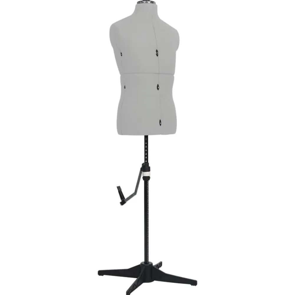 vidaXL Maniquí de sastre ajustable hombre talla 37-45 Gris Outlet