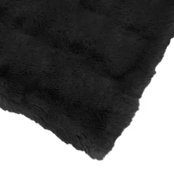vidaXL Manta antideslizante de sintética de conejo Olite Negro