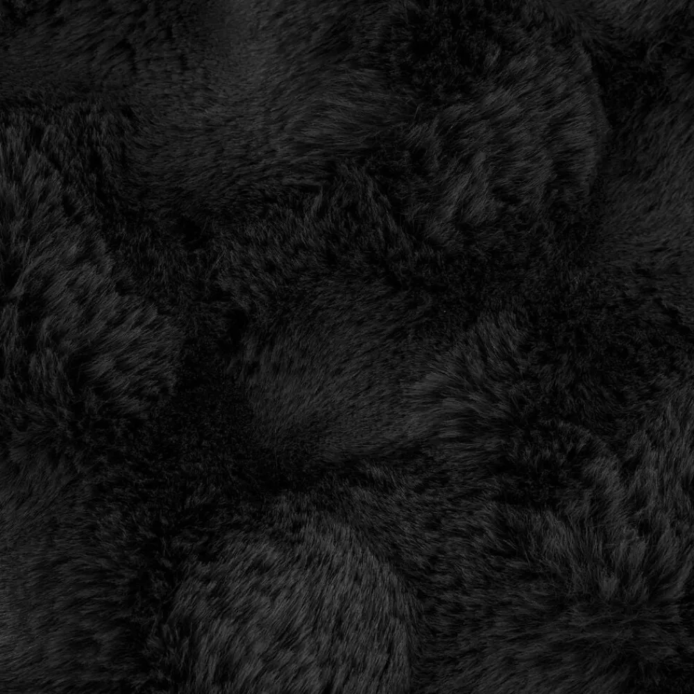 vidaXL Manta antideslizante de sintética de conejo Olite Negro
