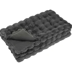 vidaXL Manta antideslizante de sintética de conejo Olite Gris oscuro Online