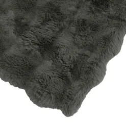 vidaXL Manta antideslizante de sintética de conejo Olite Gris oscuro Online