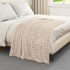 vidaXL Manta 150 x 130 cm Lana Beige Best