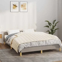 vidaXL Manta con peso tela color claro 150x200 cm 7 kg Crema Discount