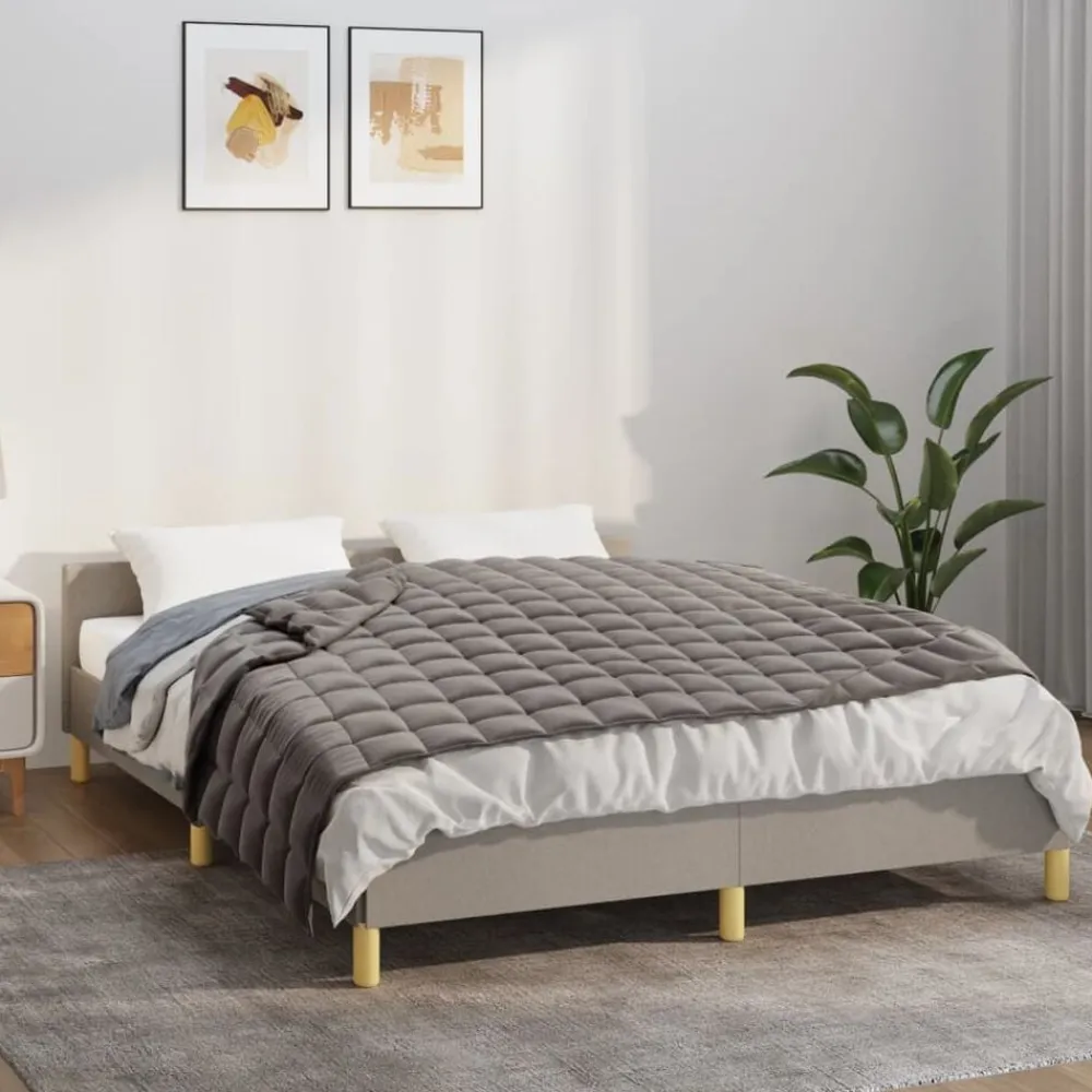 vidaXL Manta con peso tela 138x200 cm 6 kg Gris Discount