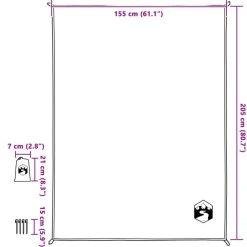 vidaXL Actividades Al Aire Libre-Manta de picnic con piquetas 205x155 cm