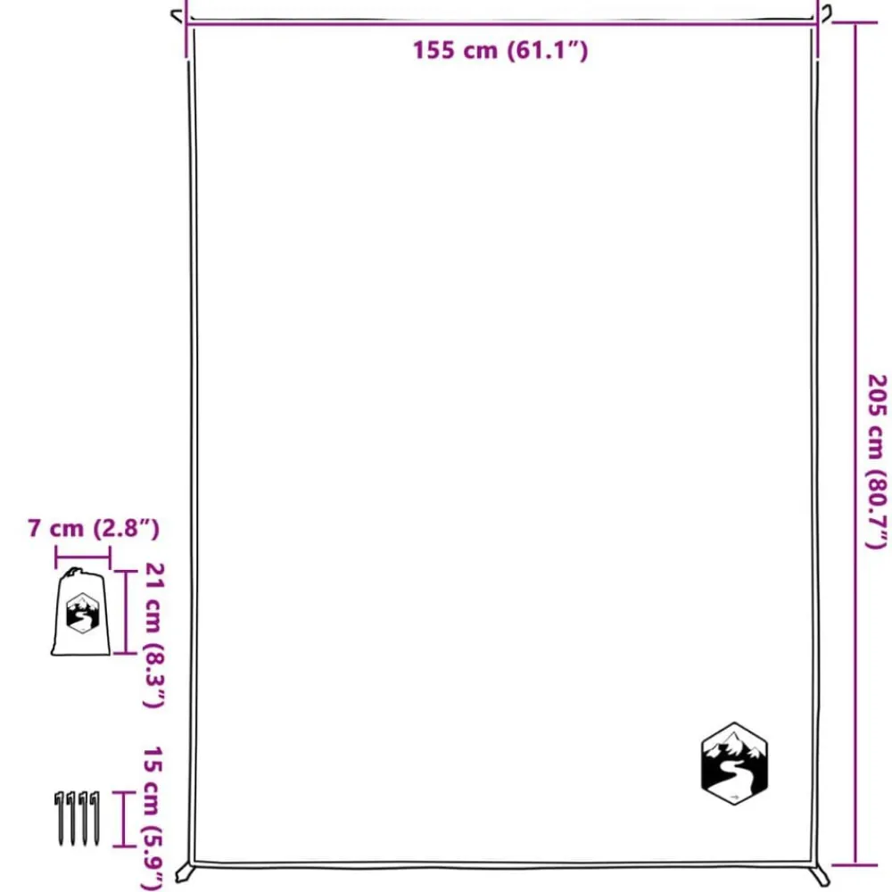 vidaXL Actividades Al Aire Libre-Manta de picnic con piquetas 205x155 cm