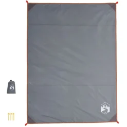 vidaXL Manta de picnic con piquetas y naranja 205x155 cm Gris Online