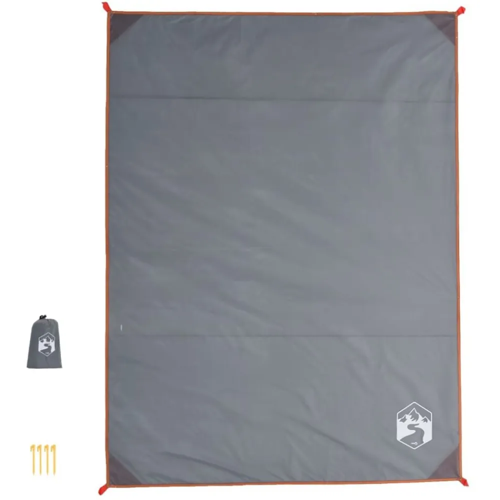 vidaXL Manta de picnic con piquetas y naranja 205x155 cm Gris Online