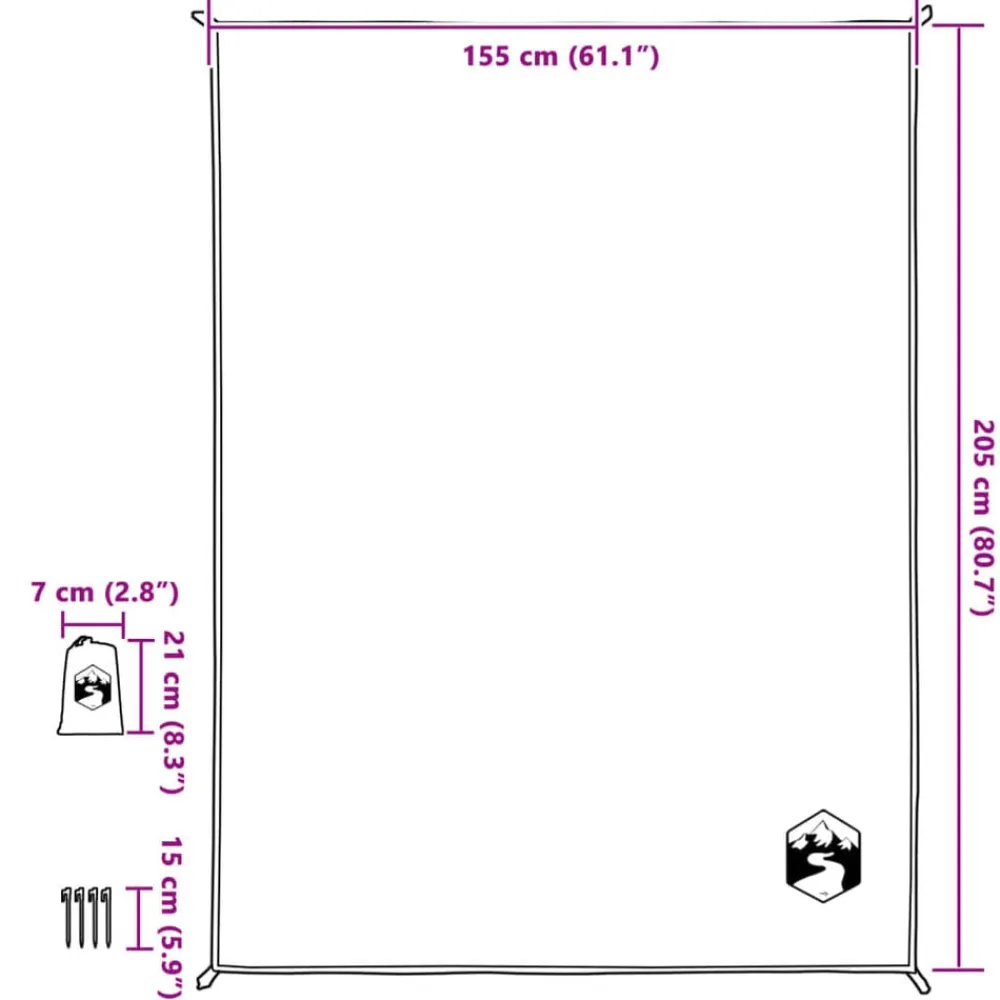 vidaXL Manta de picnic con piquetas y naranja 205x155 cm Gris Online
